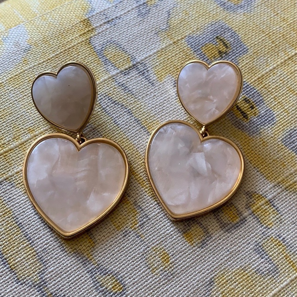 Light pink heart earrings - Picture 2 of 5